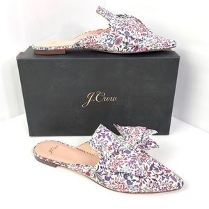 NIB J.Crew Liberty Bow Floral Pointed Toe Mule